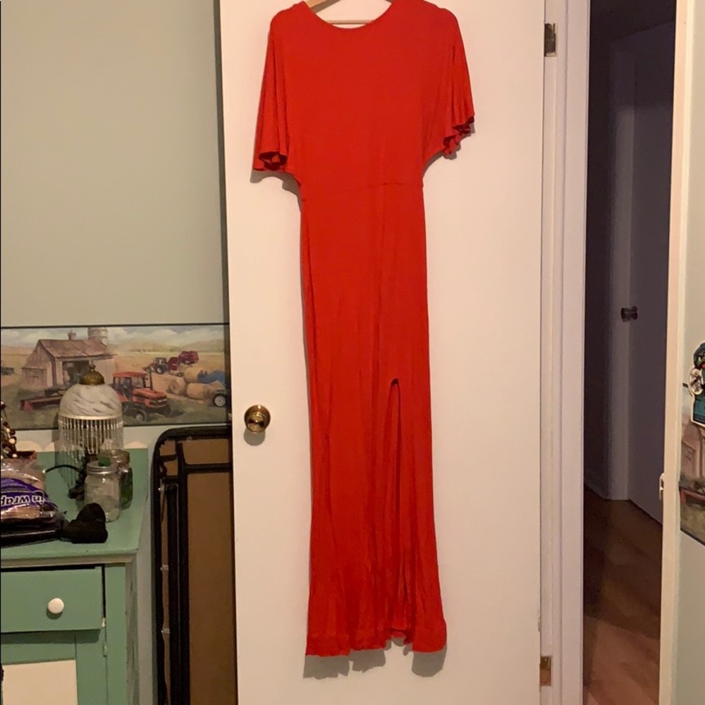 Red maxi dress